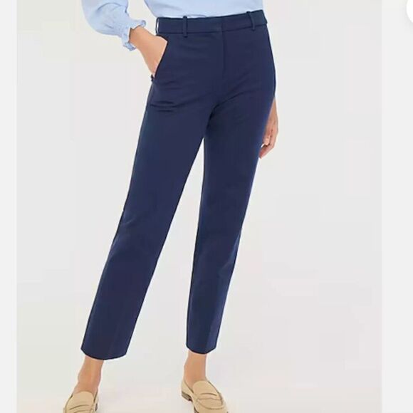 J. Crew Factory Tall Kallie straight-leg pant Navy Blue size 12 Tall NWT - Picture 1 of 12